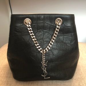 YSL St Laurent Bucket Bag Black Purse Chain Strap